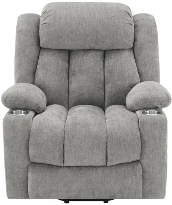 Houston Upholstered Power Lift Recliner - Grey