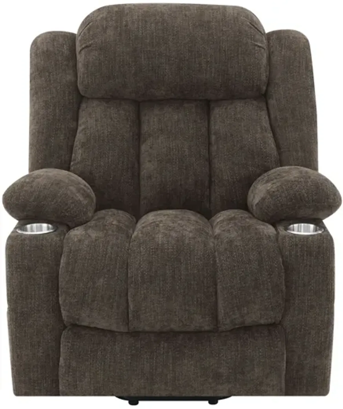 Houston Upholstered Power Lift Recliner Chair - Dark Brown