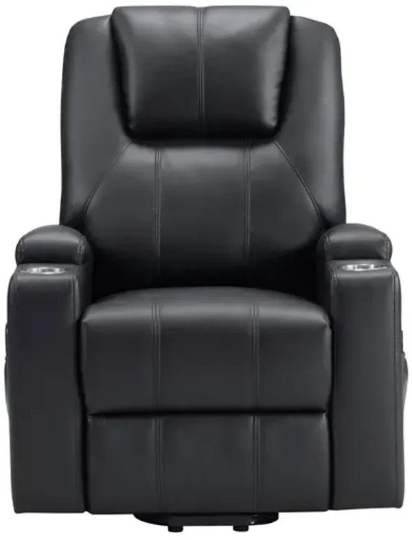 Armstrong Upholstered Power Lift Massage Recliner - Black