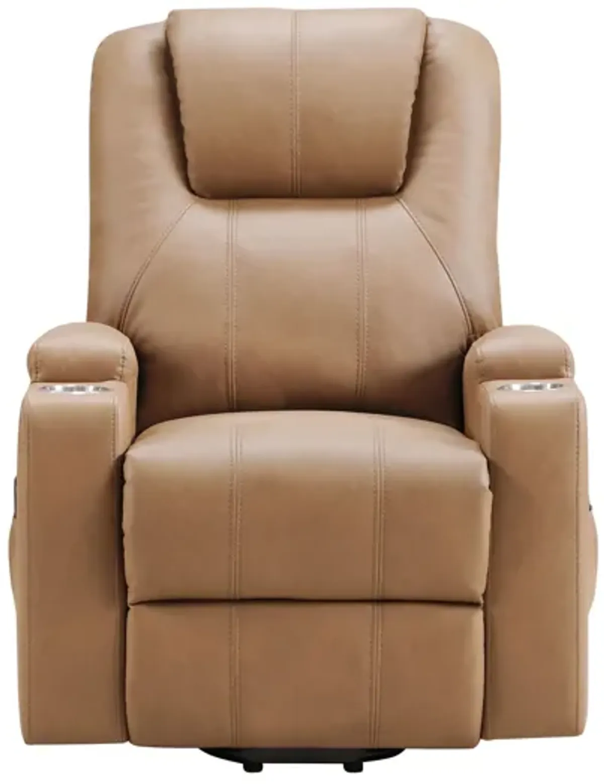 Armstrong Upholstered Power Lift Massage Recliner - Camel