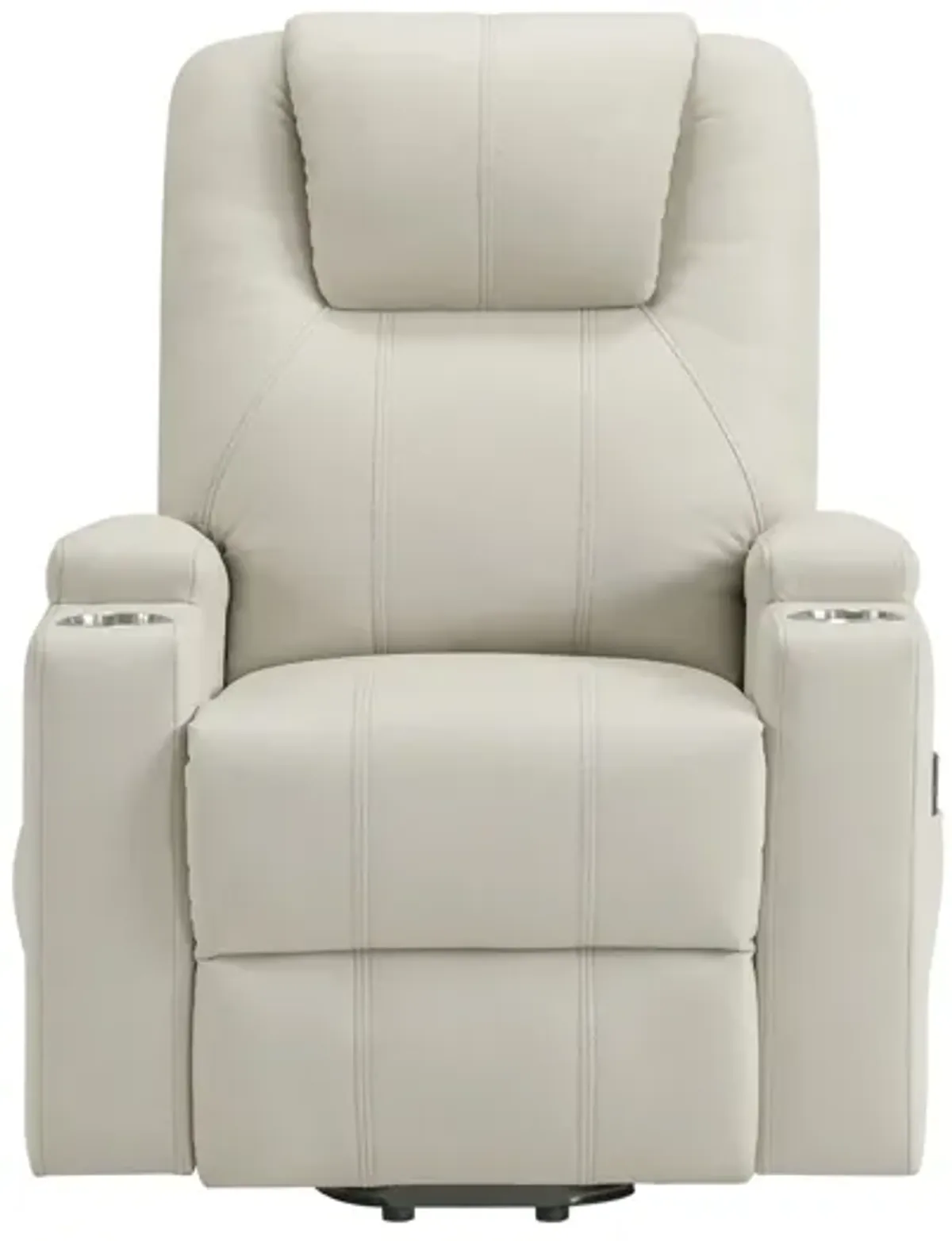 Armstrong Upholstered Power Lift Massage Recliner - Ivory