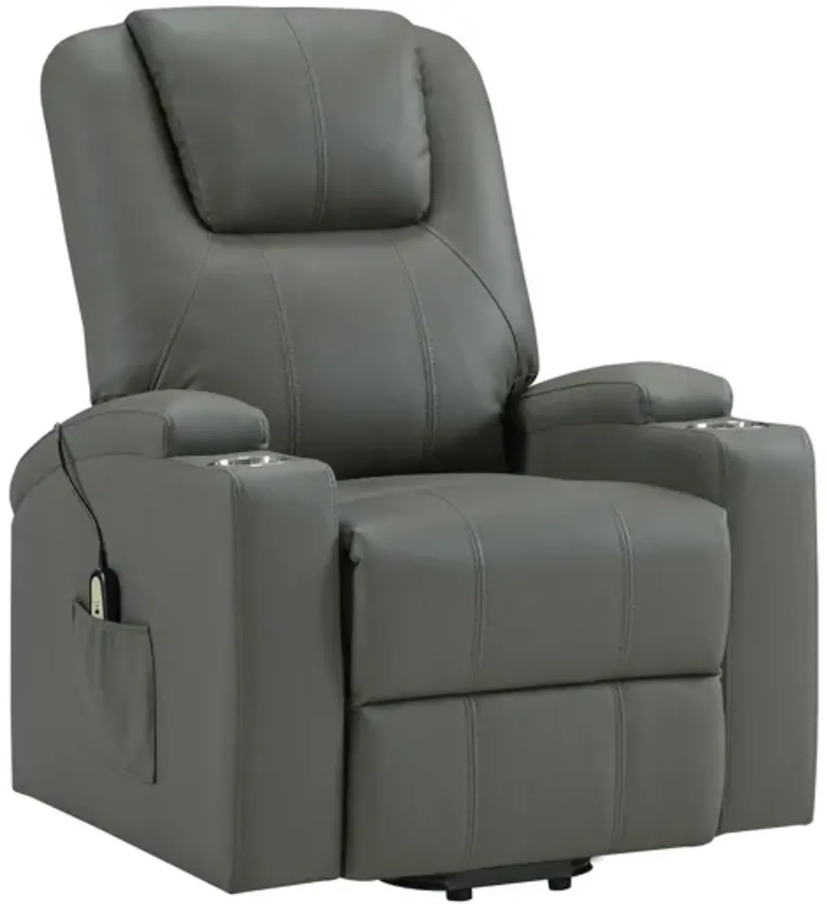 Armstrong Upholstered Power Lift Massage Recliner - Grey
