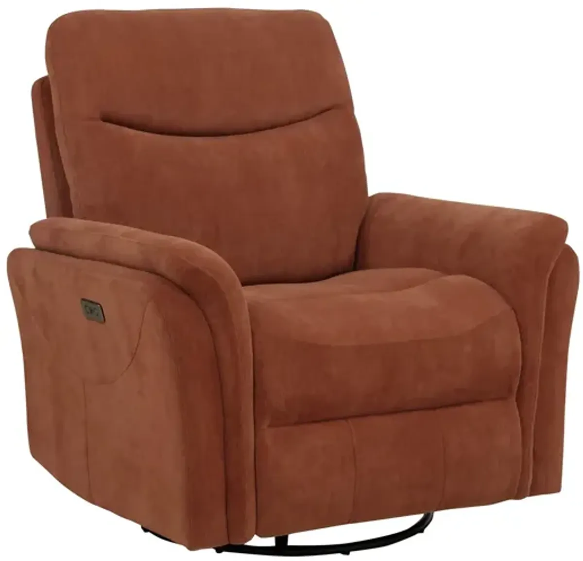 Adler Upholstered Power Swivel Glider Recliner - Rust