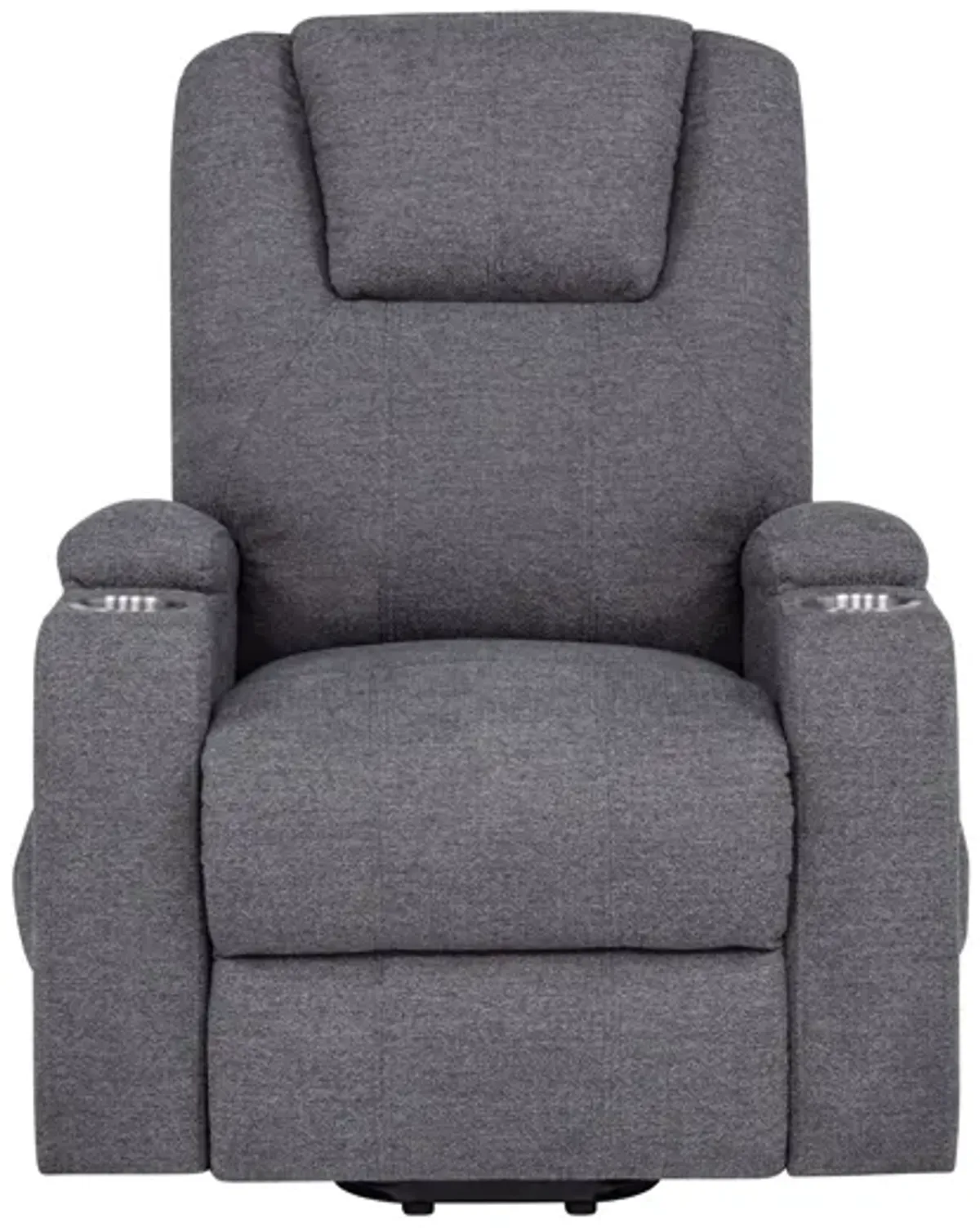 Louie Chenille Upholstered Power Lift Massage Chair - Dark Grey