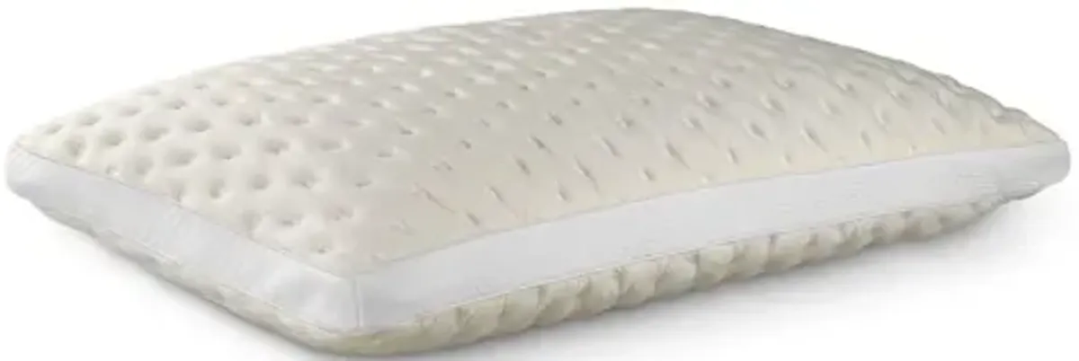 Bamboo Queen Memory Foam Medium Puff Pillow - White