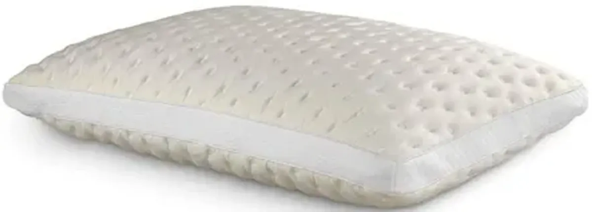 Bamboo King Memory Foam Soft Puff Pillow - White