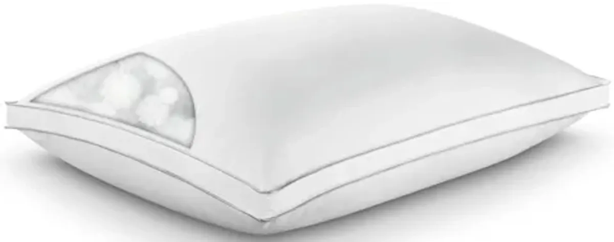 Cooling Fiber Medium Queen Pillow - White