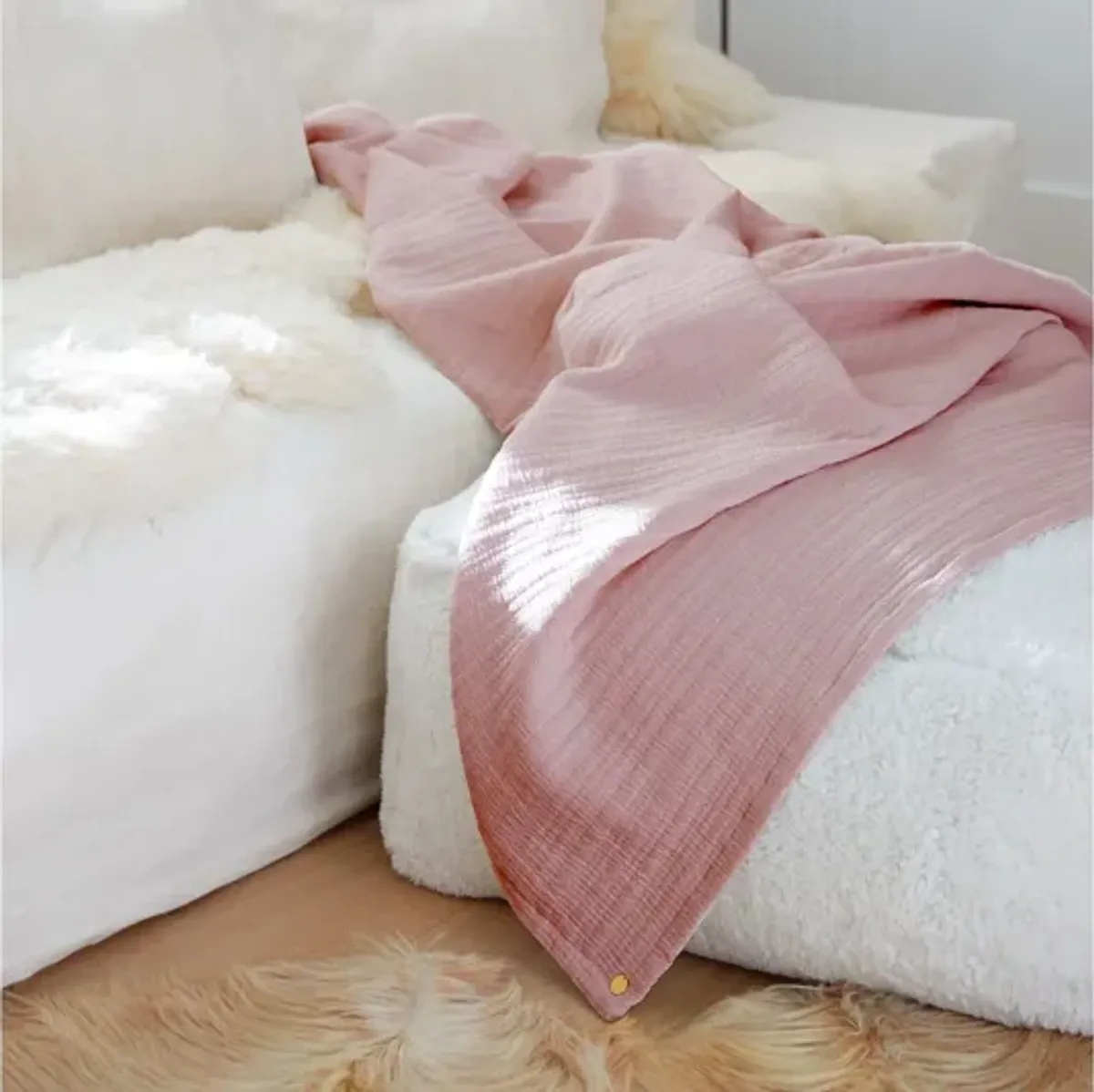 Everyday Cotton King/Cal King Coverlet - Ash Rose