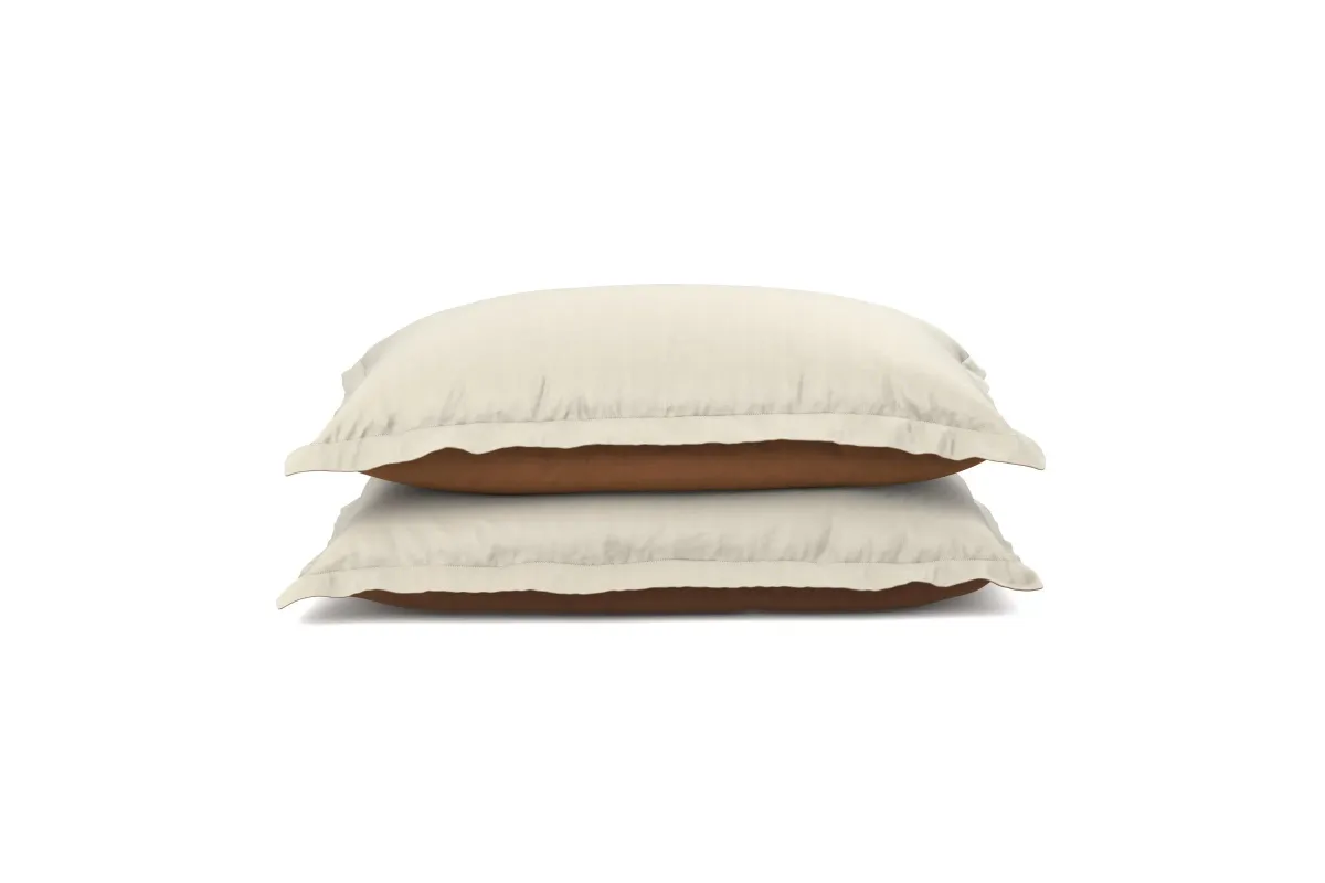King Pillow Sham Set + Soft Touch/Bamboo King - Ivory / Clay