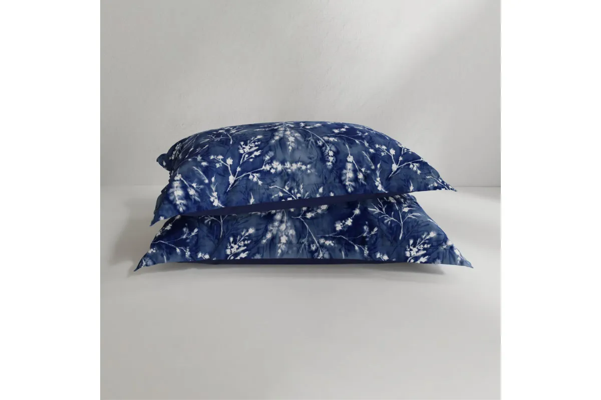 Euro Pillow Sham Set + Refreshing - Floral Press Midnight