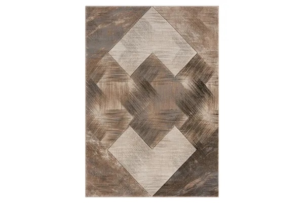 MDA Rugs Alexia Collection Design 04 Brown/Light Brown Area Rug - 6'9" x 9'6"