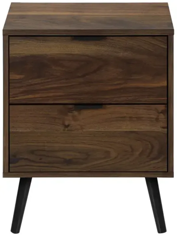 Monarch Specialties I 3607 - Walnut End Table With 2 Drawers
