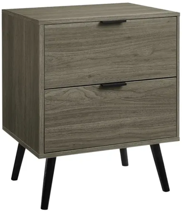Monarch Specialties I 3608 - Grey End Table With 2 Drawers