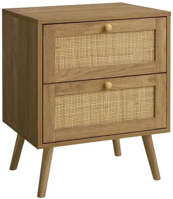 Monarch Specialties I 3614 - Walnut End Table With 2 Drawers