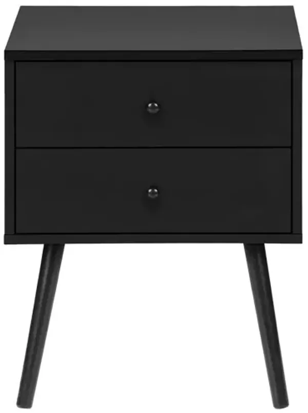 Monarch Specialties I 3628 - Black End Table With 2 Drawers