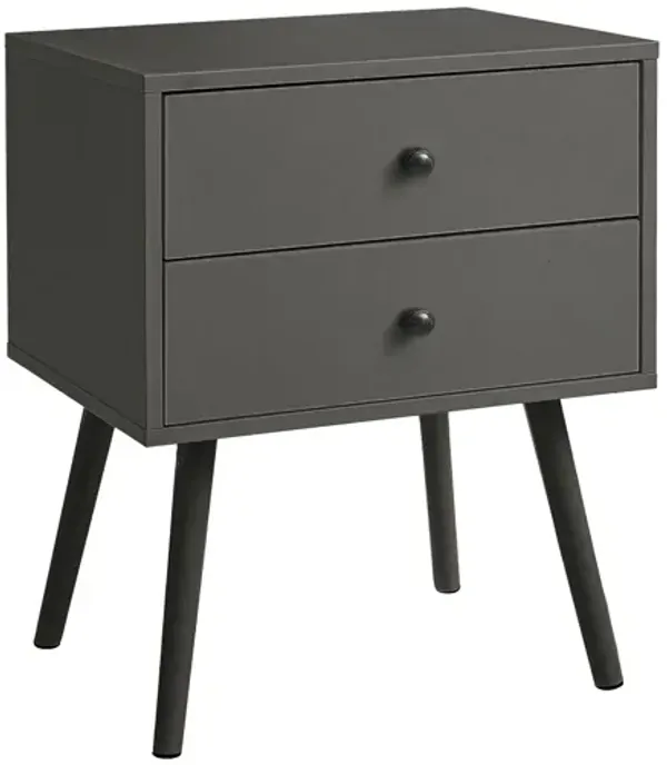 Monarch Specialties I 3629 - Grey End Table With 2 Drawers
