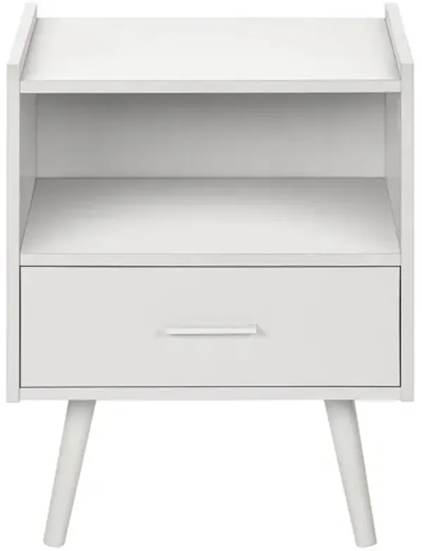 Monarch Specialties I 3666 - White End Table With 1 Drawer