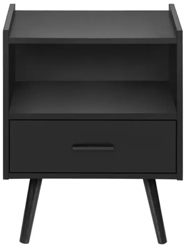 Monarch Specialties I 3667 - Black End Table With 1 Drawer