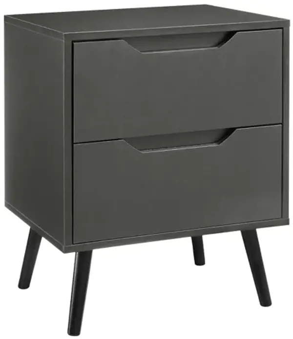 Monarch Specialties I 3690 - Grey End Table With 2 Drawers