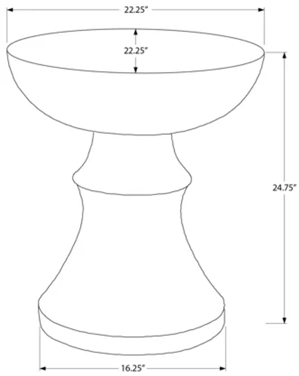 Monarch Specialties I 4144 - 25" Indoor/Outdoor Grey Accent Table
