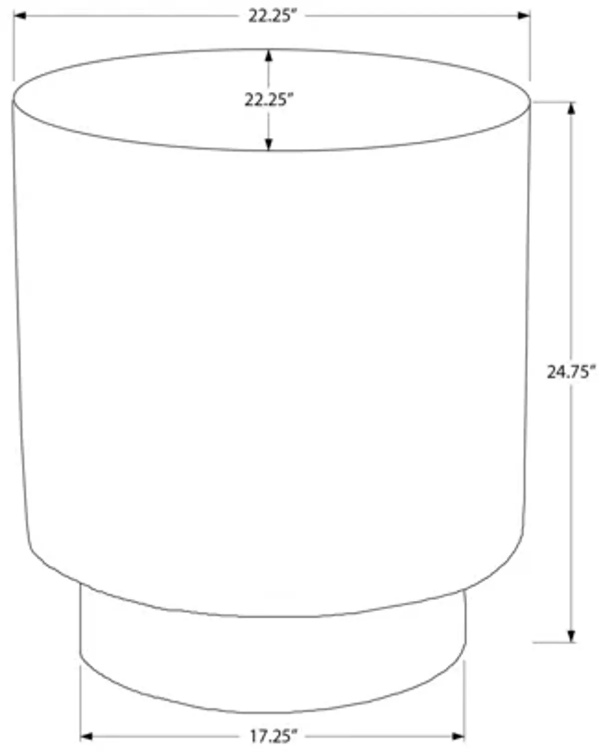 Monarch Specialties I 4150 - 25" Indoor/Outdoor Black Accent Table
