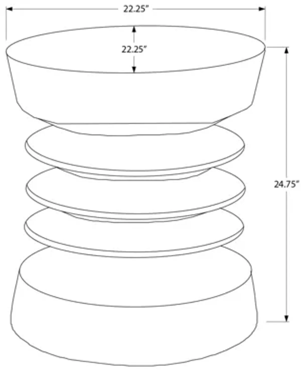 Monarch Specialties I 4154 - 25" Spiral Black Accent Table