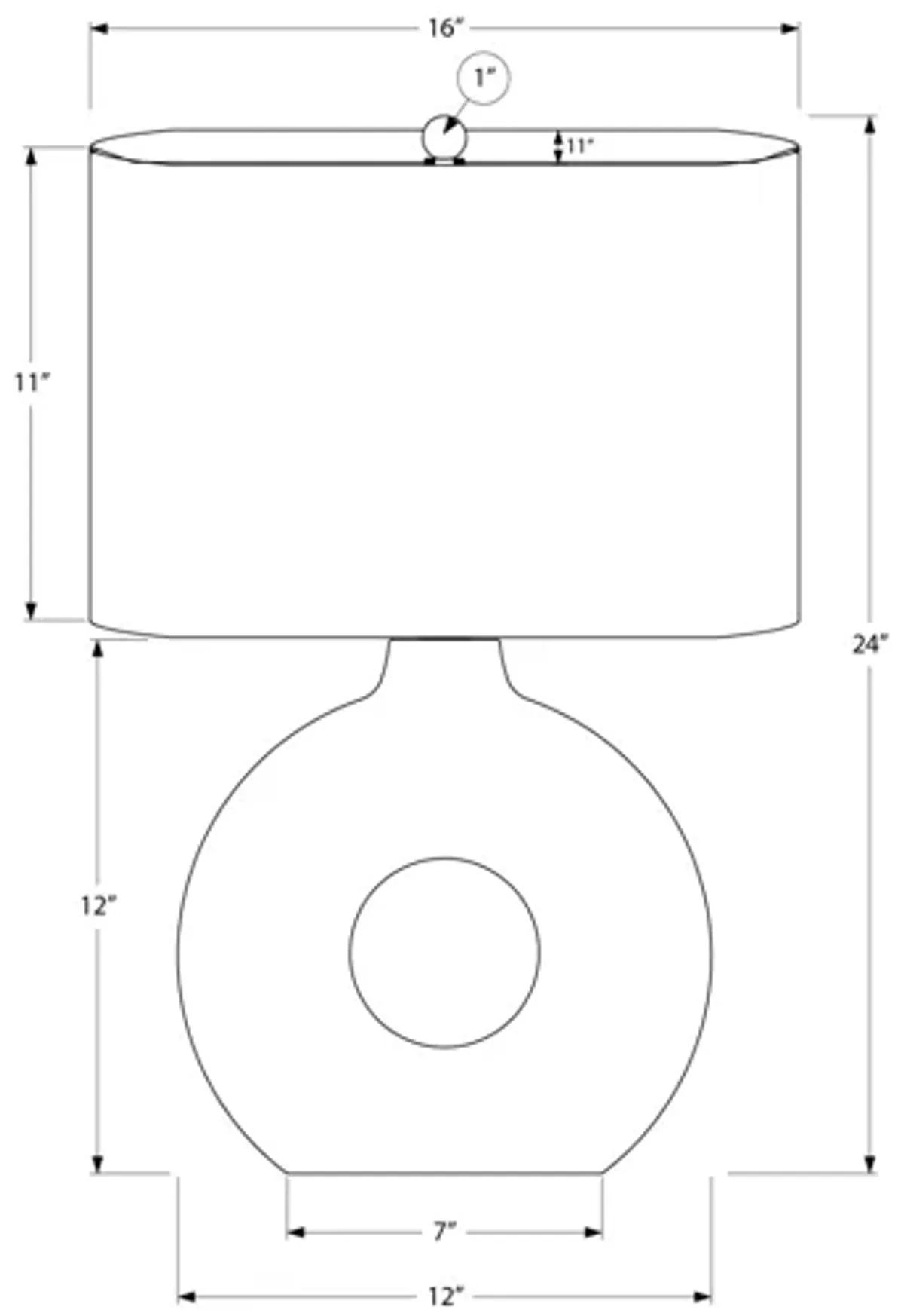 Monarch Specialties I 9671 -24" Green Lamp