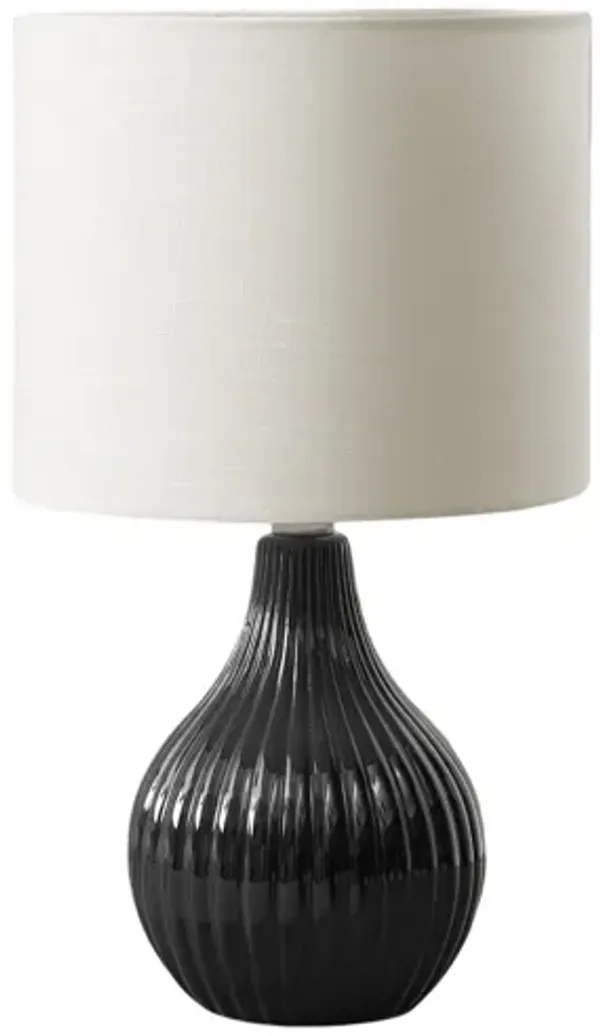 Monarch Specialties I 9775 -17" Table Lamp Black Ceramic / Ivory Shade