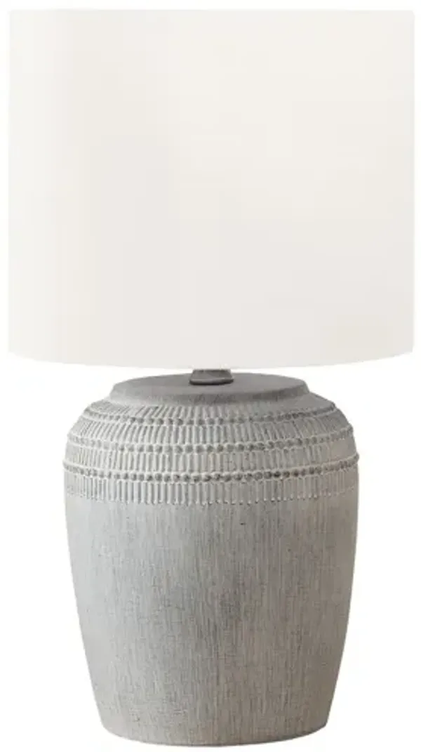 Monarch Specialties I 9780 -17" Grey Ceramic Table Lamp