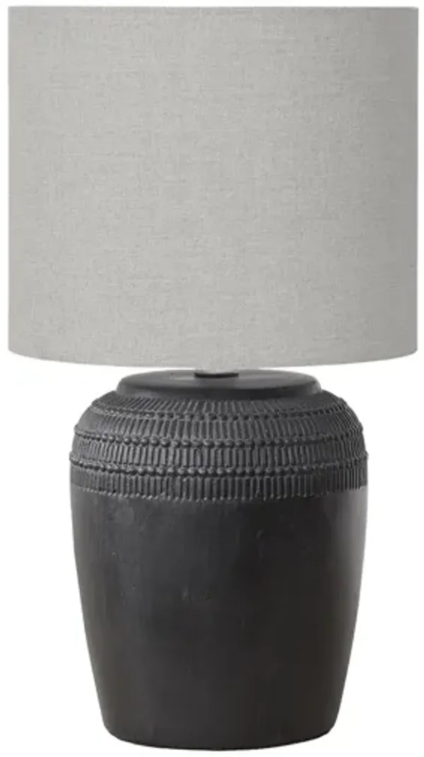 Monarch Specialties I 9781 -17" Table Lamp Black Ceramic / Grey Shade
