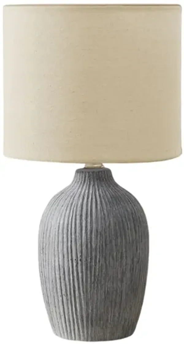 Monarch Specialties I 9785 -18" Table Lamp Grey Ceramic / Ivory Shade