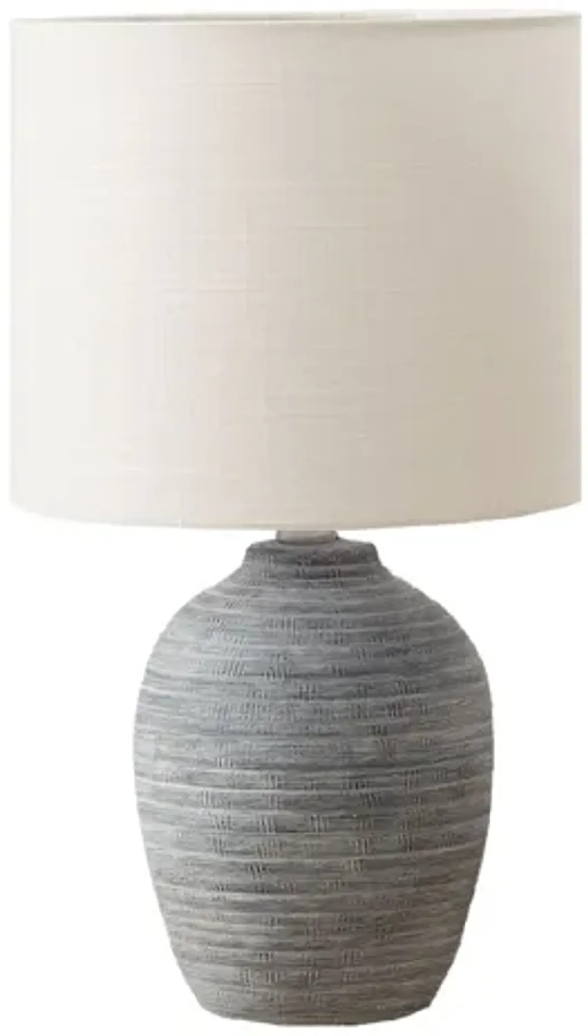 Monarch Specialties I 9788 -17" Table Lamp Grey Ceramic / Ivory Shade