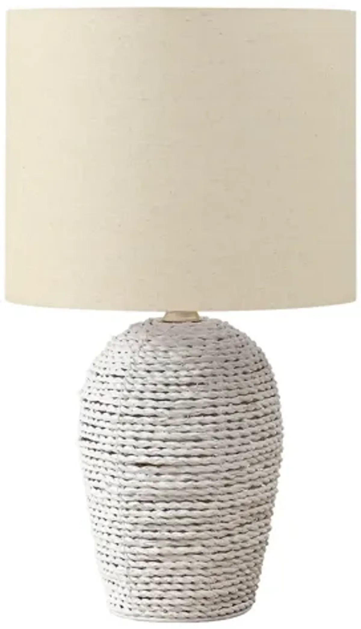 Monarch Specialties I 9855 -17" Table Lamp White Rattan / Beige Shade