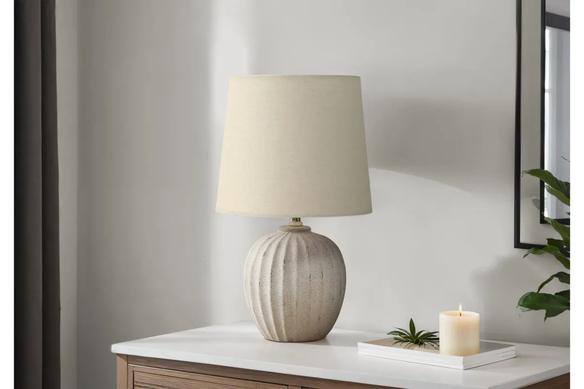 Monarch Specialties I 9867 -19" Beige Resin Table Lamp
