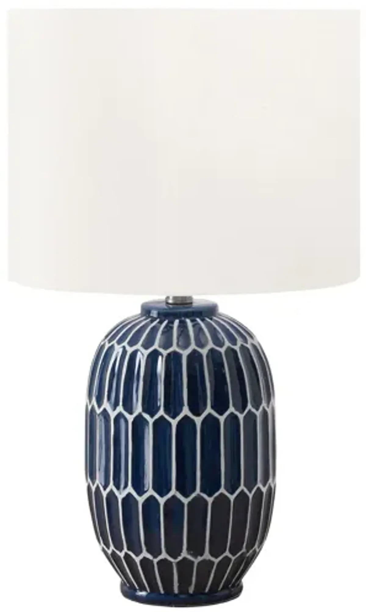 Monarch Specialties I 9876 -22" Table Lamp Blue Ceramic / Ivory Shade