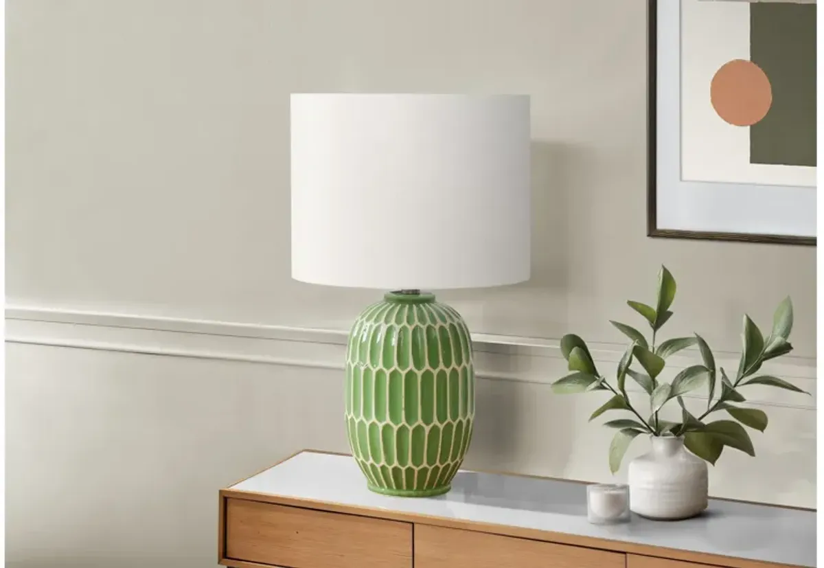 Monarch Specialties I 9877 -  22" Green Table Lamp