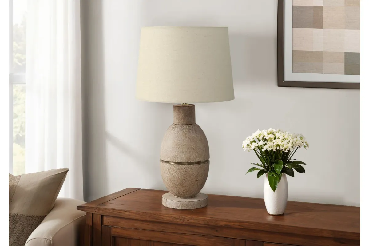 Monarch Specialties I 9886 - 25" Beige Resin Table Lamp