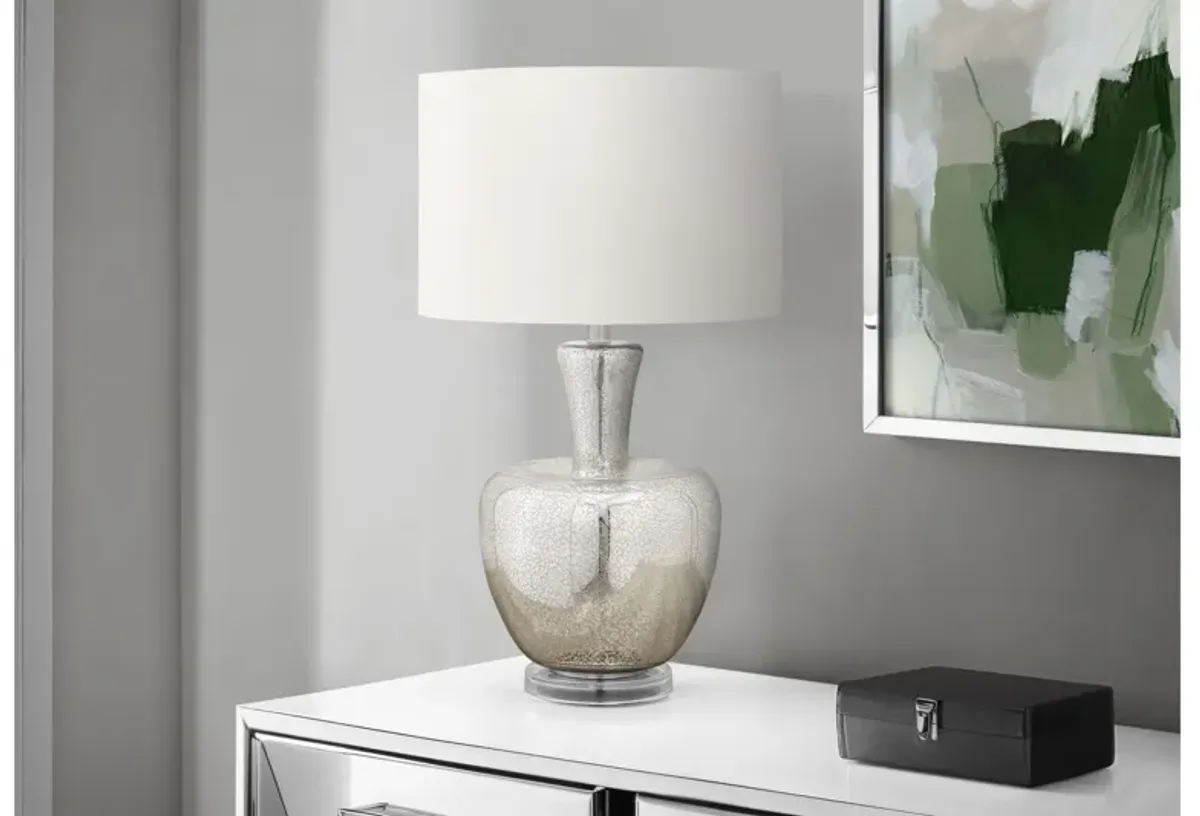 Monarch Specialties I 9897 -26" Silver Glass Table Lamp