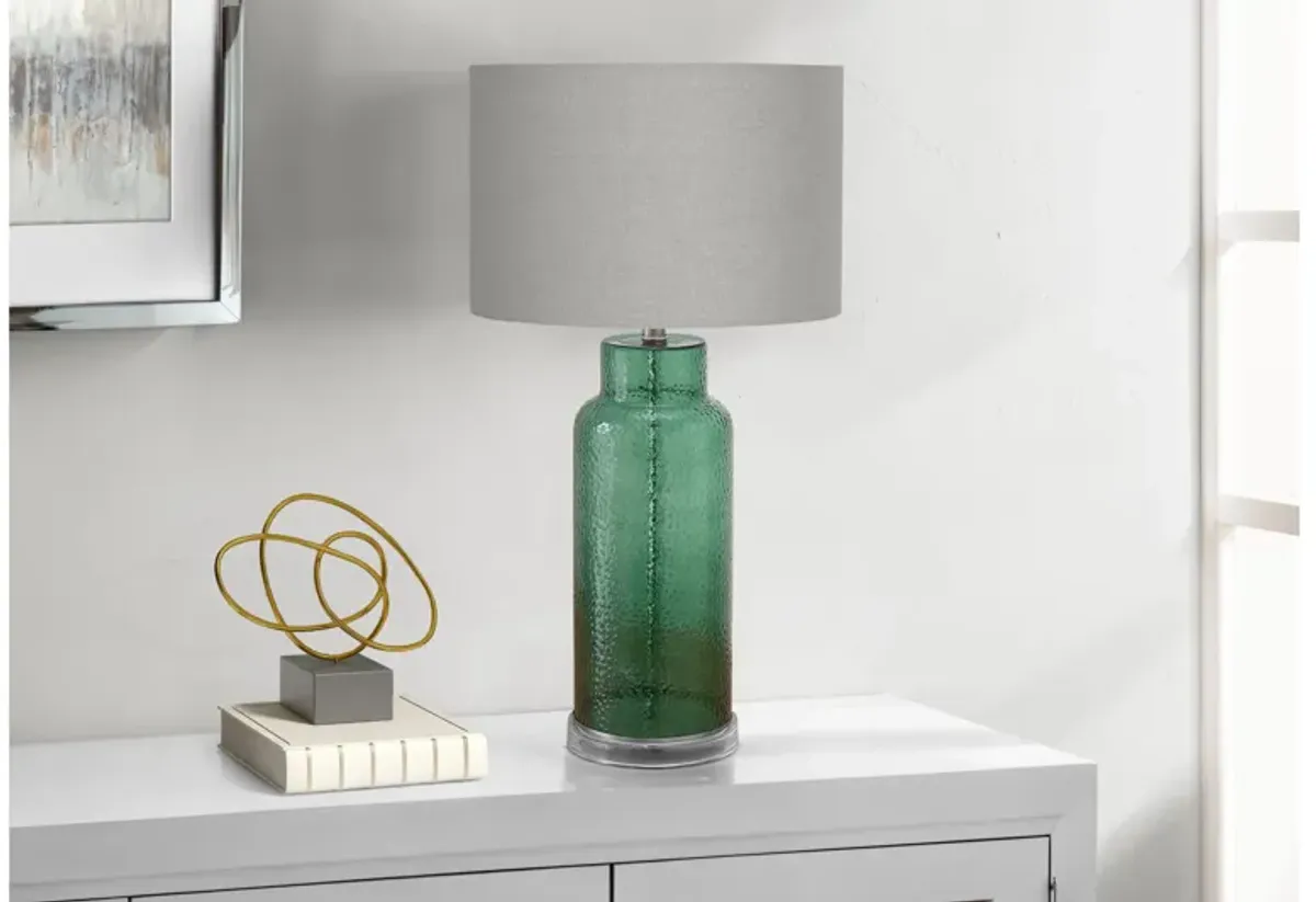 Monarch Specialties I 9908 - 28" Green Glass Table Lamp