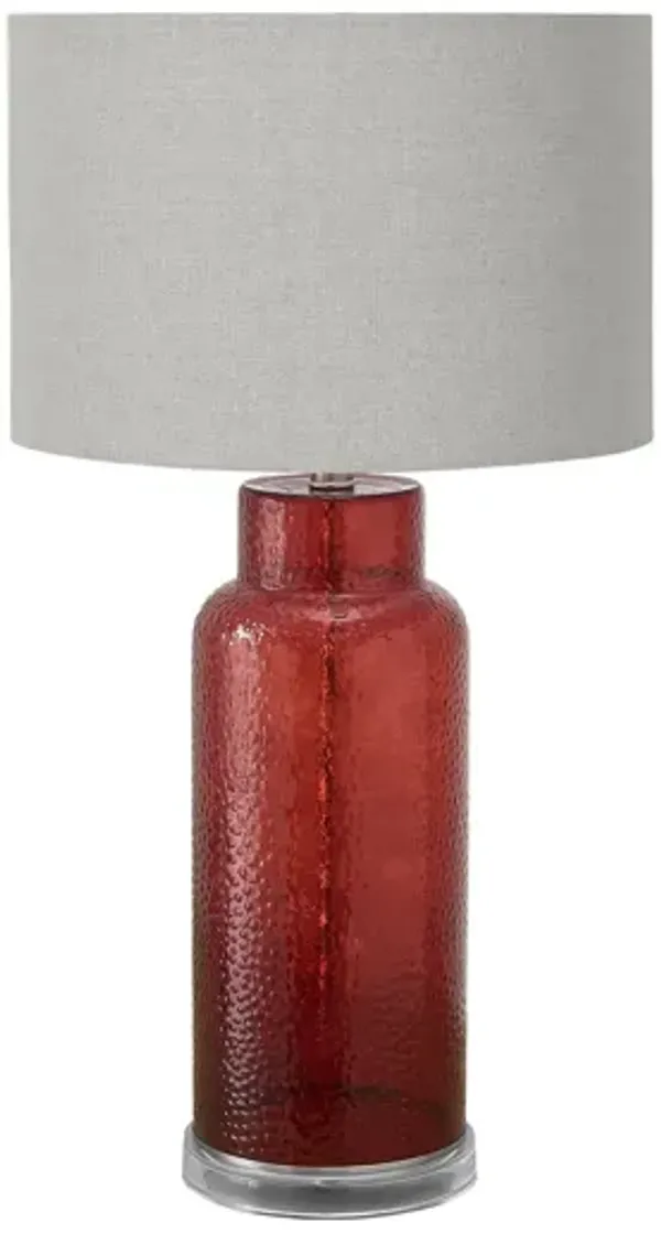 Monarch Specialties I 9909 - 28" Red Glass Table Lamp