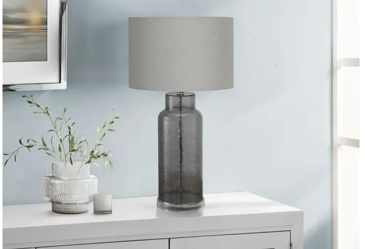 Monarch Specialties I 9910 - 28" Grey Glass Table Lamp