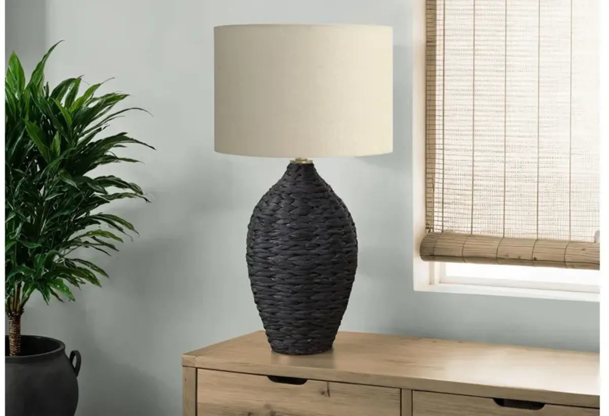 Monarch Specialties I 9918 - 30" Black Rattan Table Lamp