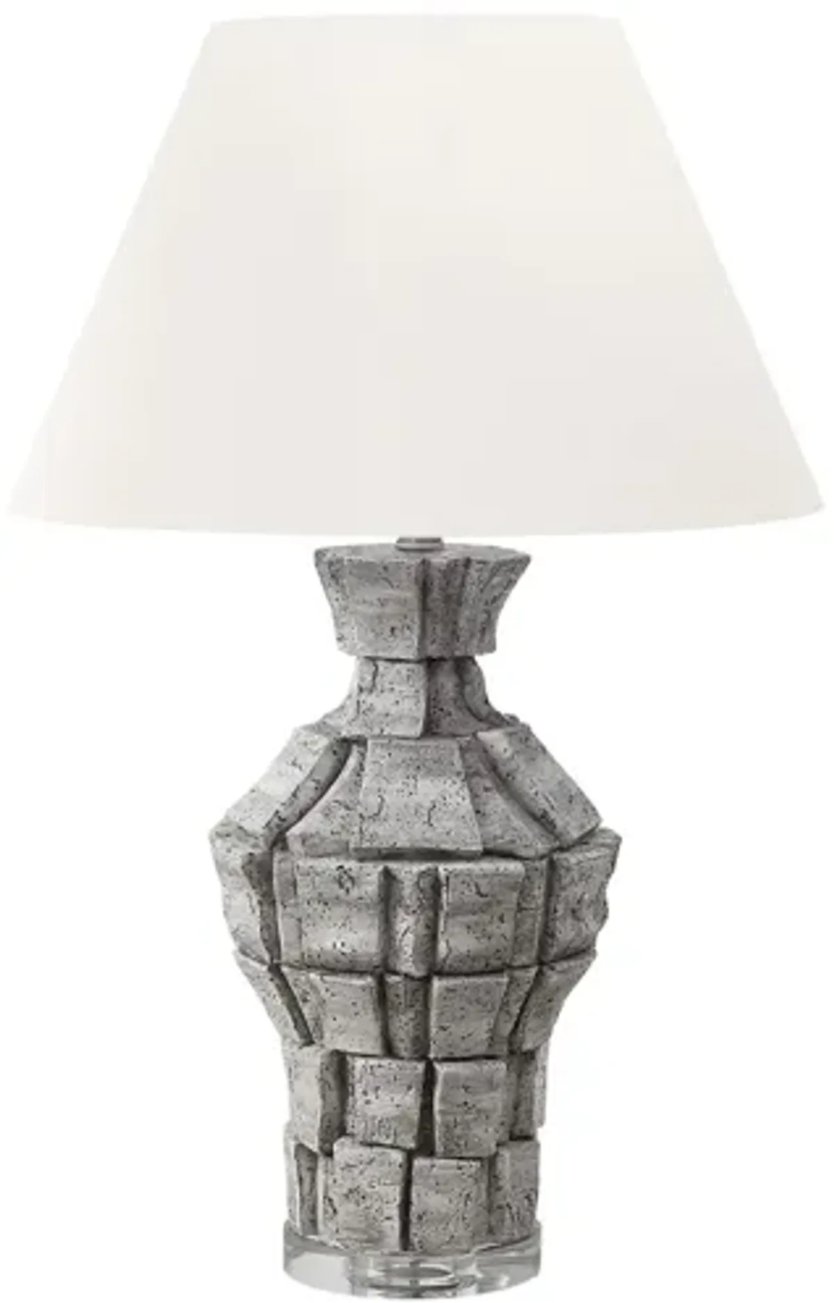 Monarch Specialties I 9936 -28" Grey Resin Table Lamp with Ivory Shade