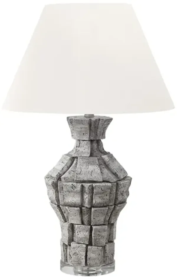 Monarch Specialties I 9936 -28" Grey Resin Table Lamp with Ivory Shade
