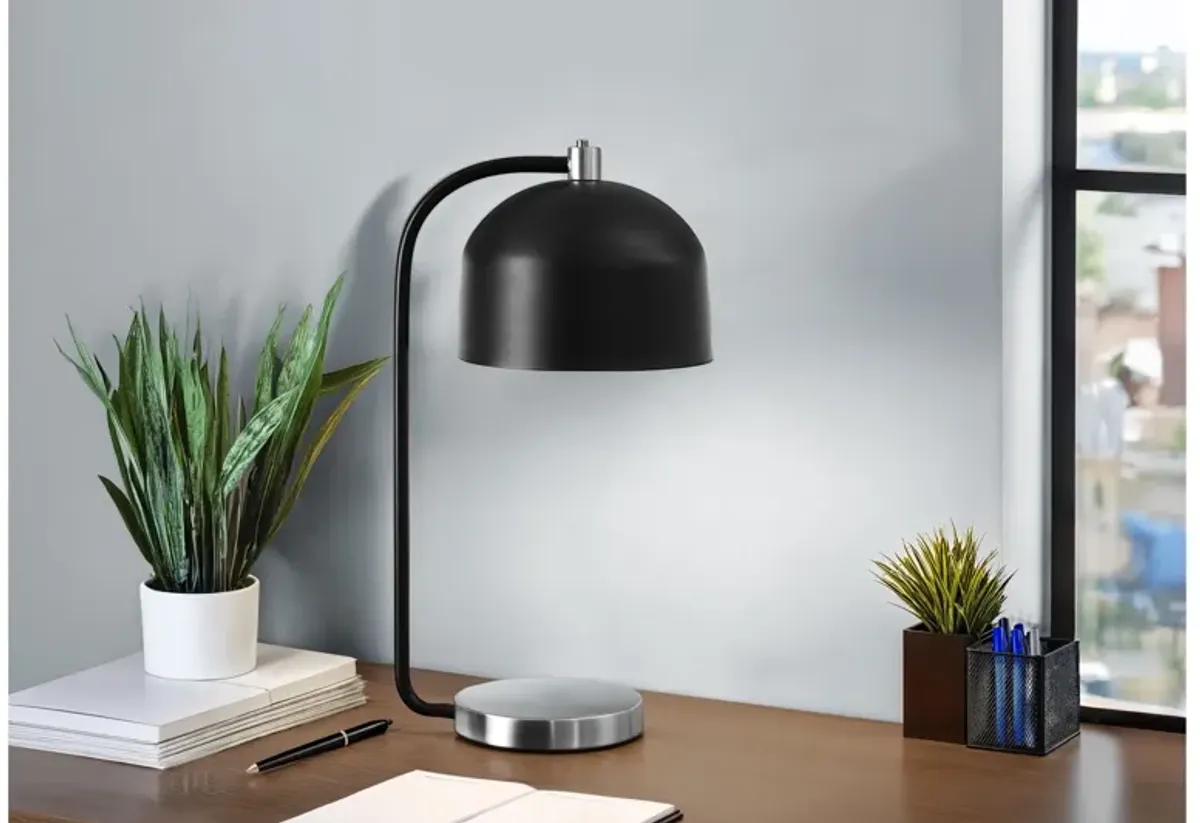 Monarch Specialties I 9955 - 18" Table Lamp Black / Silver Metal