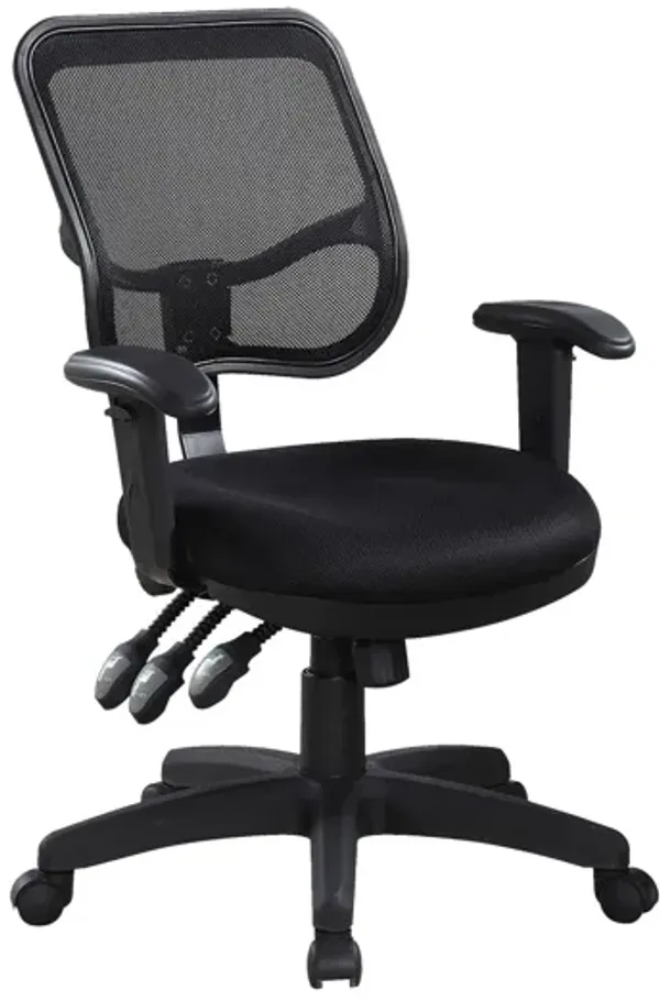 Rollo Upholstered Adjustable Ergonomic Office Chair Black