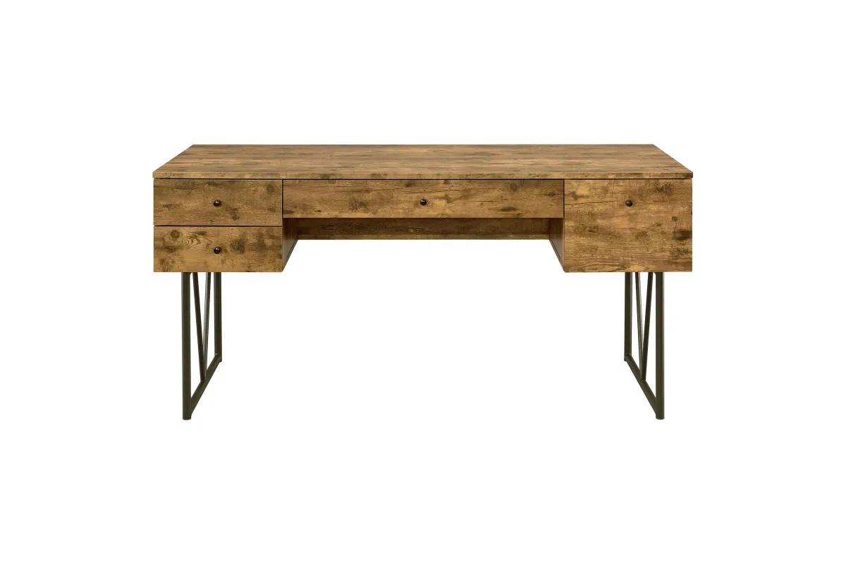 Analiese 63" 4-drawer Writing Desk - Rustic Nutmeg