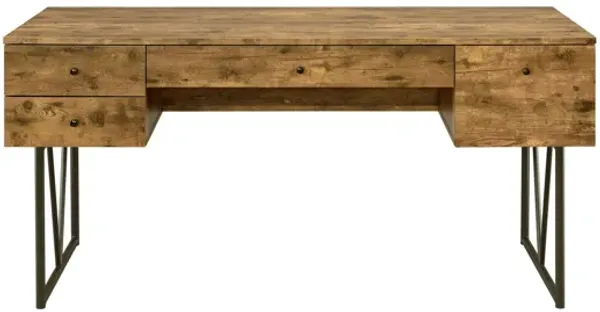 Analiese 63" 4-drawer Writing Desk - Rustic Nutmeg