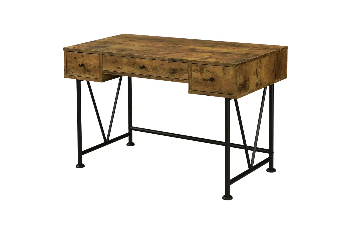 Analiese 47" 3-drawer Writing Desk - Rustic Nutmeg