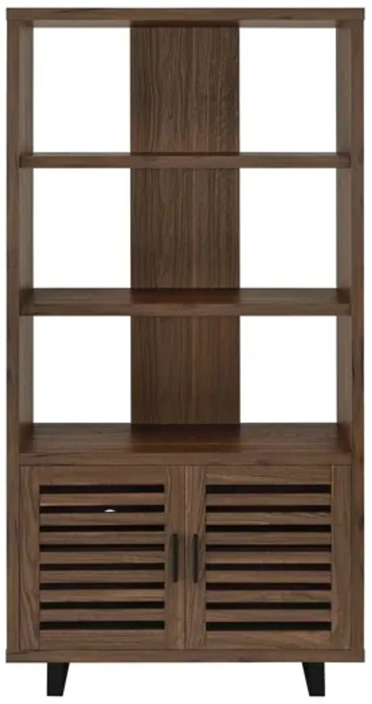 Maddox 71" 3-shelf Cabinet Bookcase Walnut